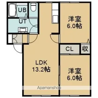 エスポアールコート【2階】の間取り